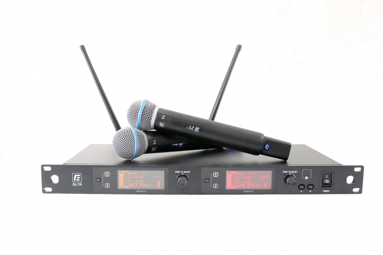 RFIntell QL7R/T1-B 720,500-754,000 МГц 2-канальная радиосистема с 2-мя ручными микрофонами в Нижнем Тагиле
